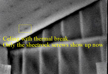 Infrared image showing thermal break