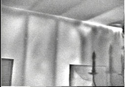Infrared image showing thermal bridging and air leakage